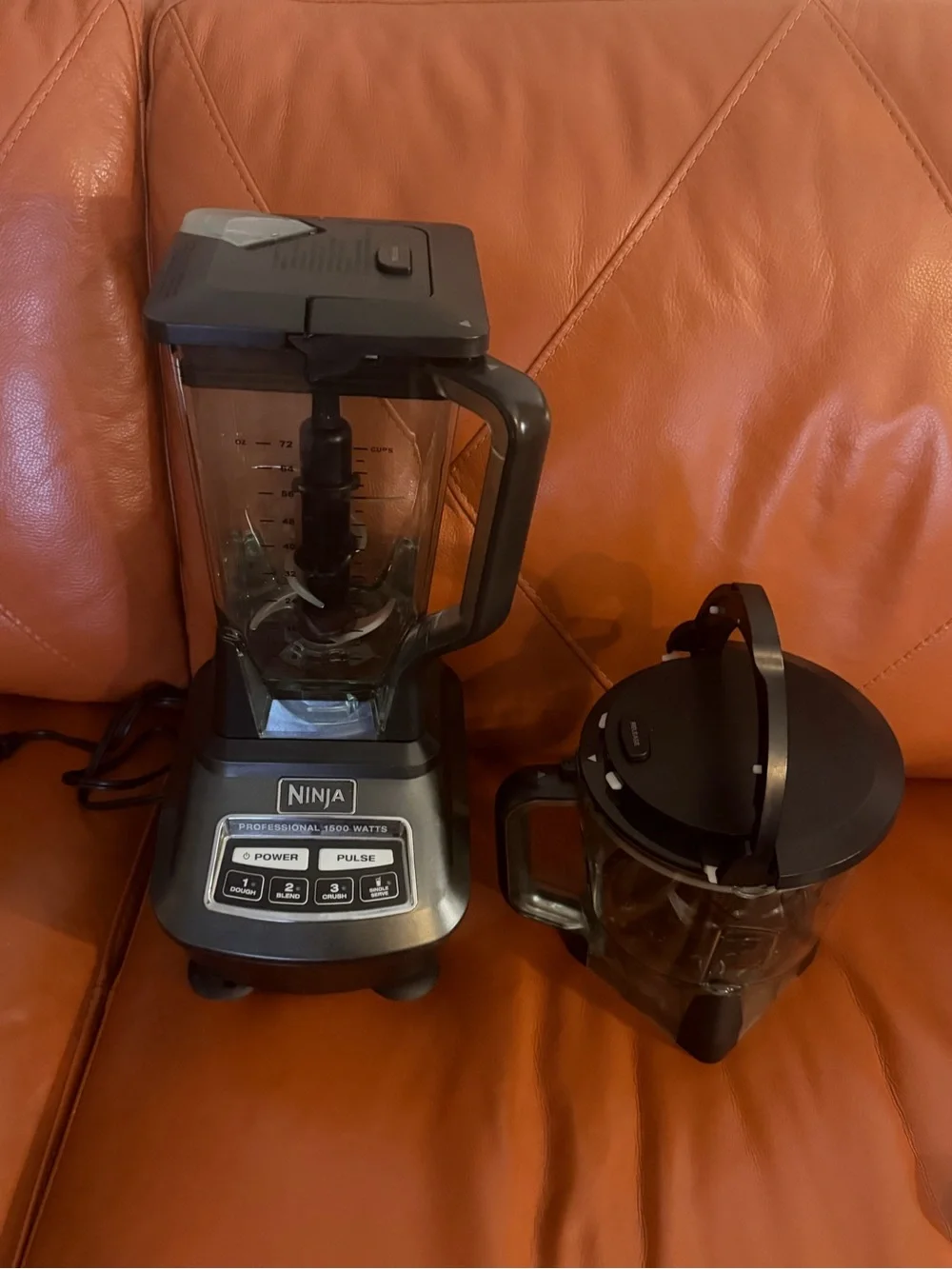 Ninja Compact Blender Base with Two Smoky Green Pitchers